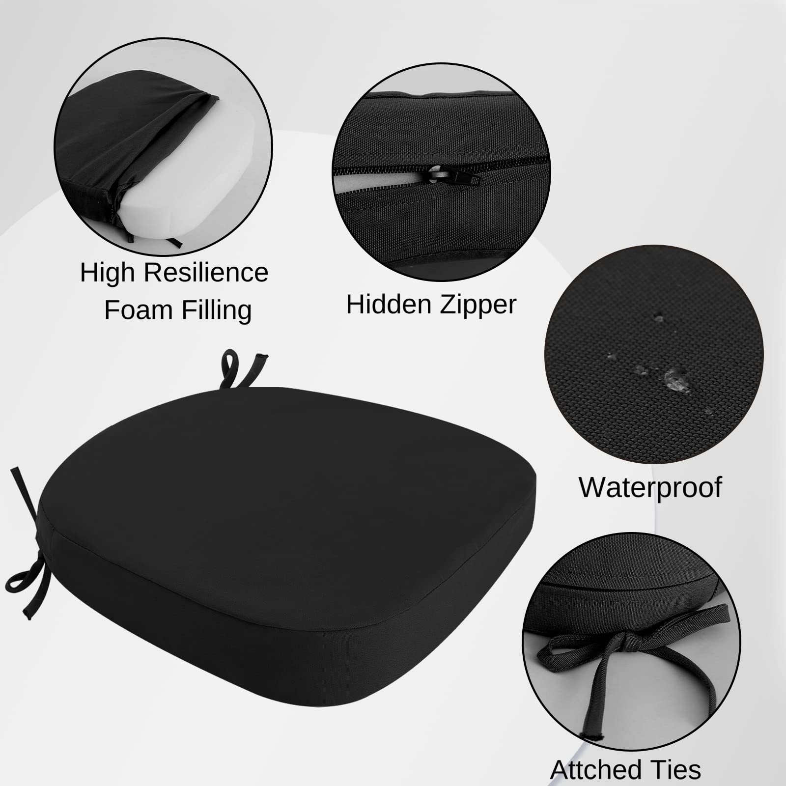 idee-home detalle del núcleo de espuma de 3 pulgadas que aporta soporte duradero