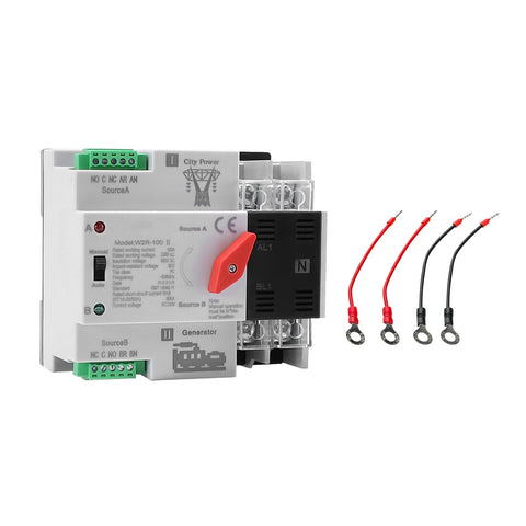IGEYAPA vista frontal del interruptor 100A con indicadores LED, seguridad instantánea