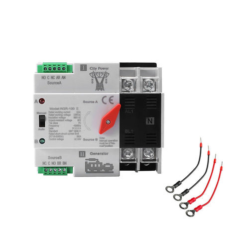 IGEYAPA vista frontal del ATS 63A con controles y LEDs para diagnóstico rápido