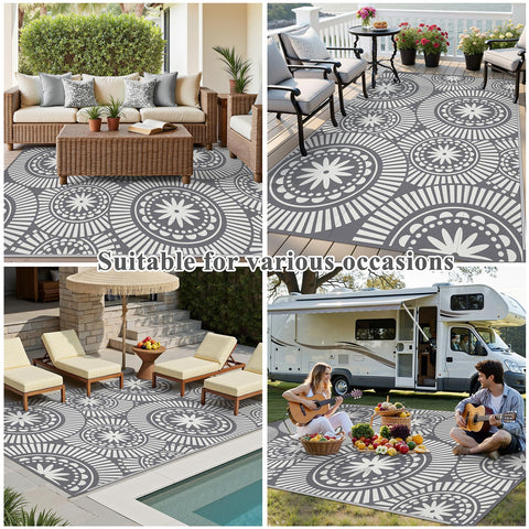 Ileading alfombra fijada con estaca en césped para estabilidad en viento