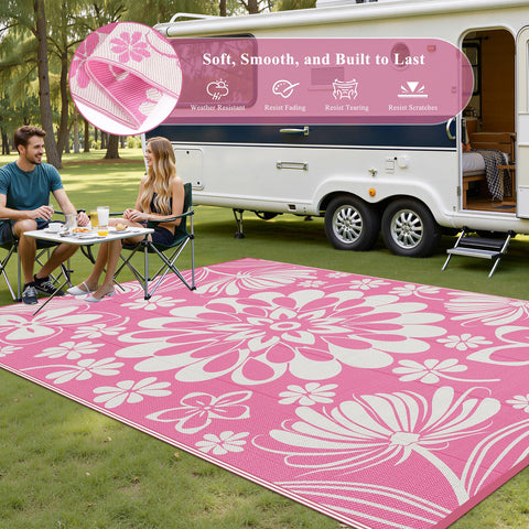 Ileading alfombra colocada en porche, crea zona acogedora exterior