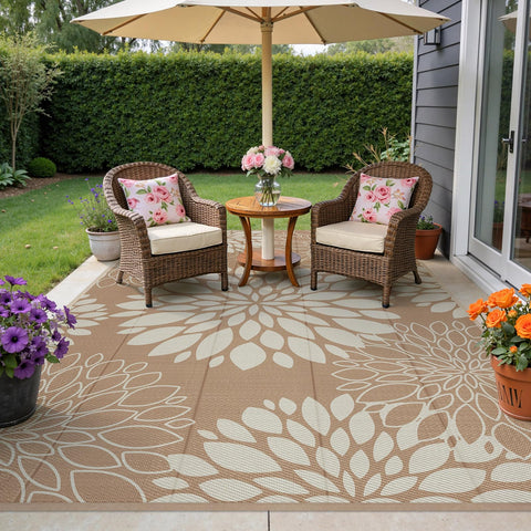 Ileading alfombra instalada en un deck de madera mejorando confort y estética exterior