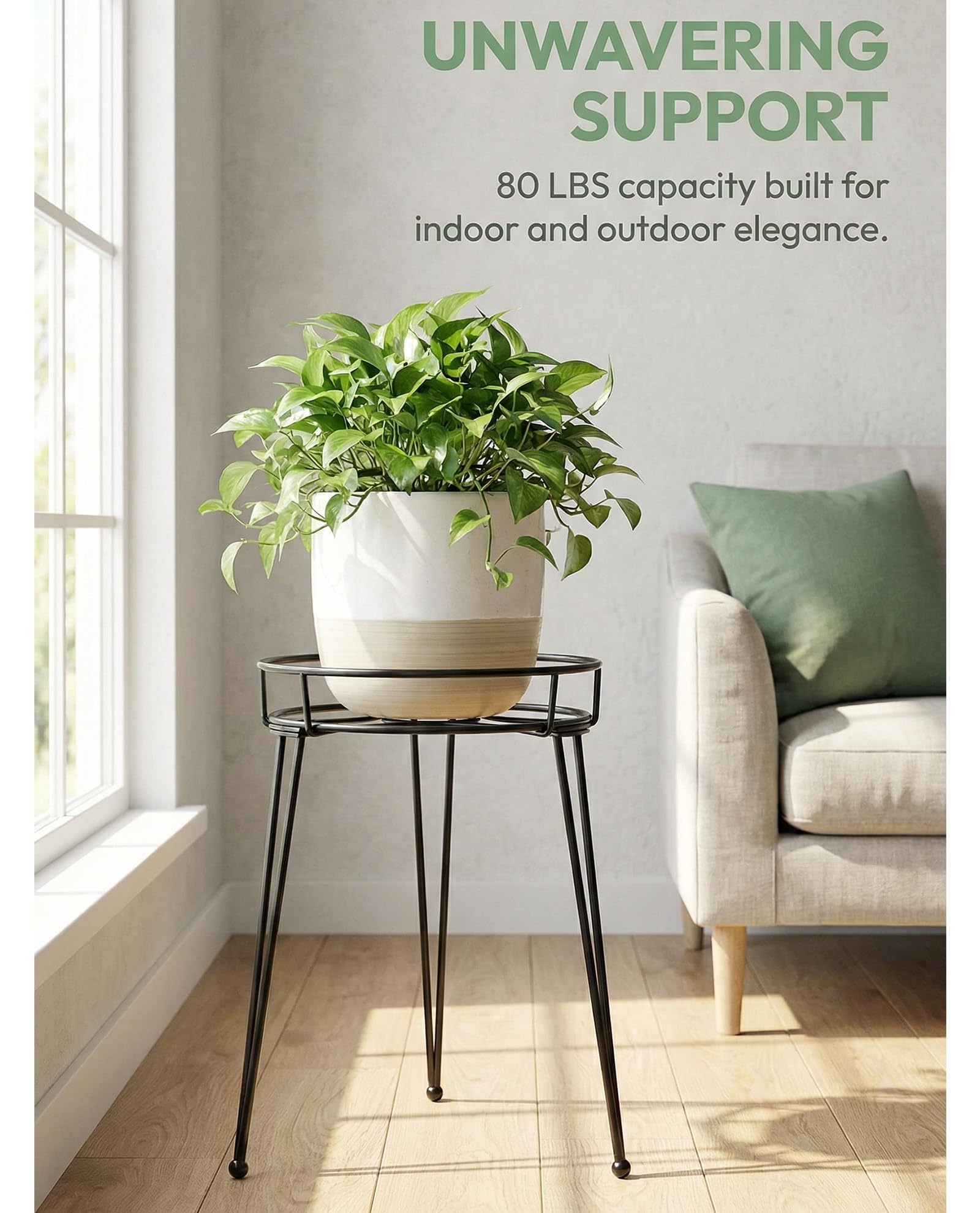 iLTreFlo soporte con maceta grande en sala que realza la planta y decora