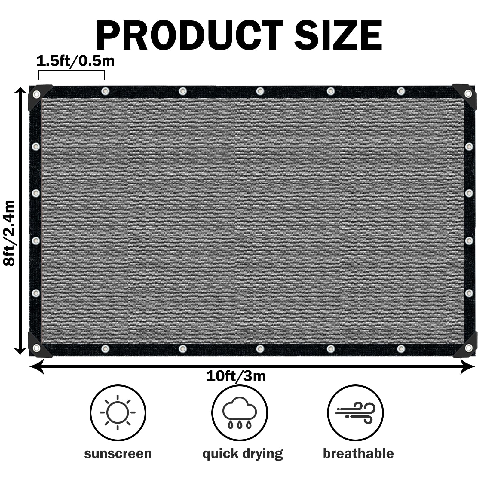 IMSGVIFO primer plano del tejido HDPE mostrando resistencia y ventilación