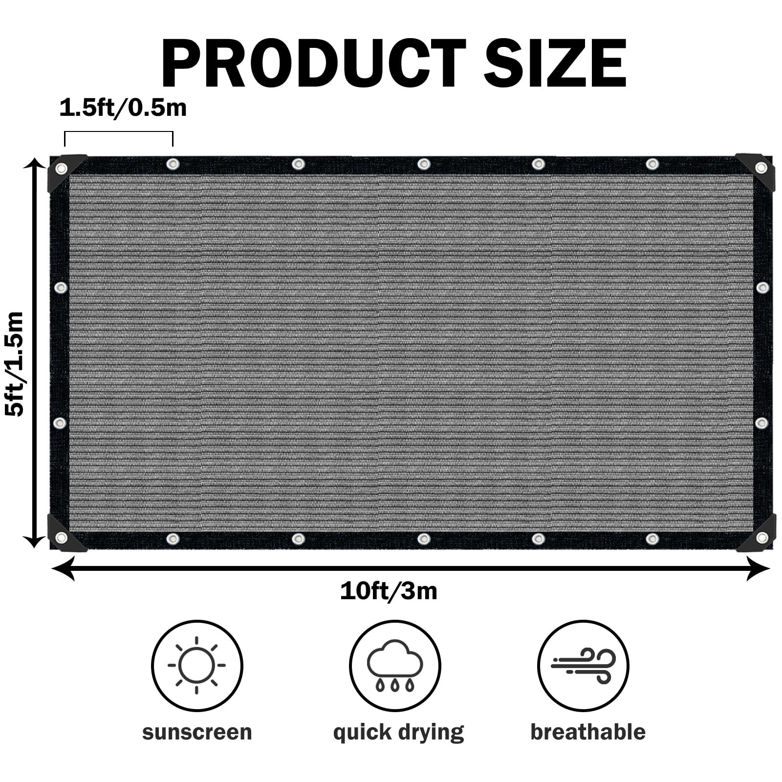 IMSGVIFO primer plano del tejido HDPE que muestra ventilación y durabilidad