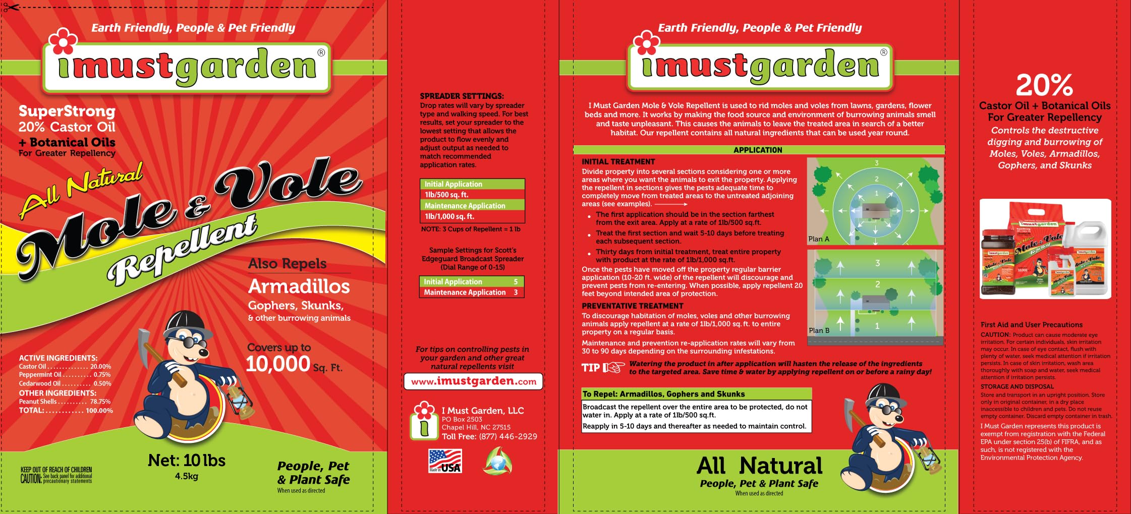 IMUSTGARDEN aplicación con esparcidor manual para cobertura uniforme