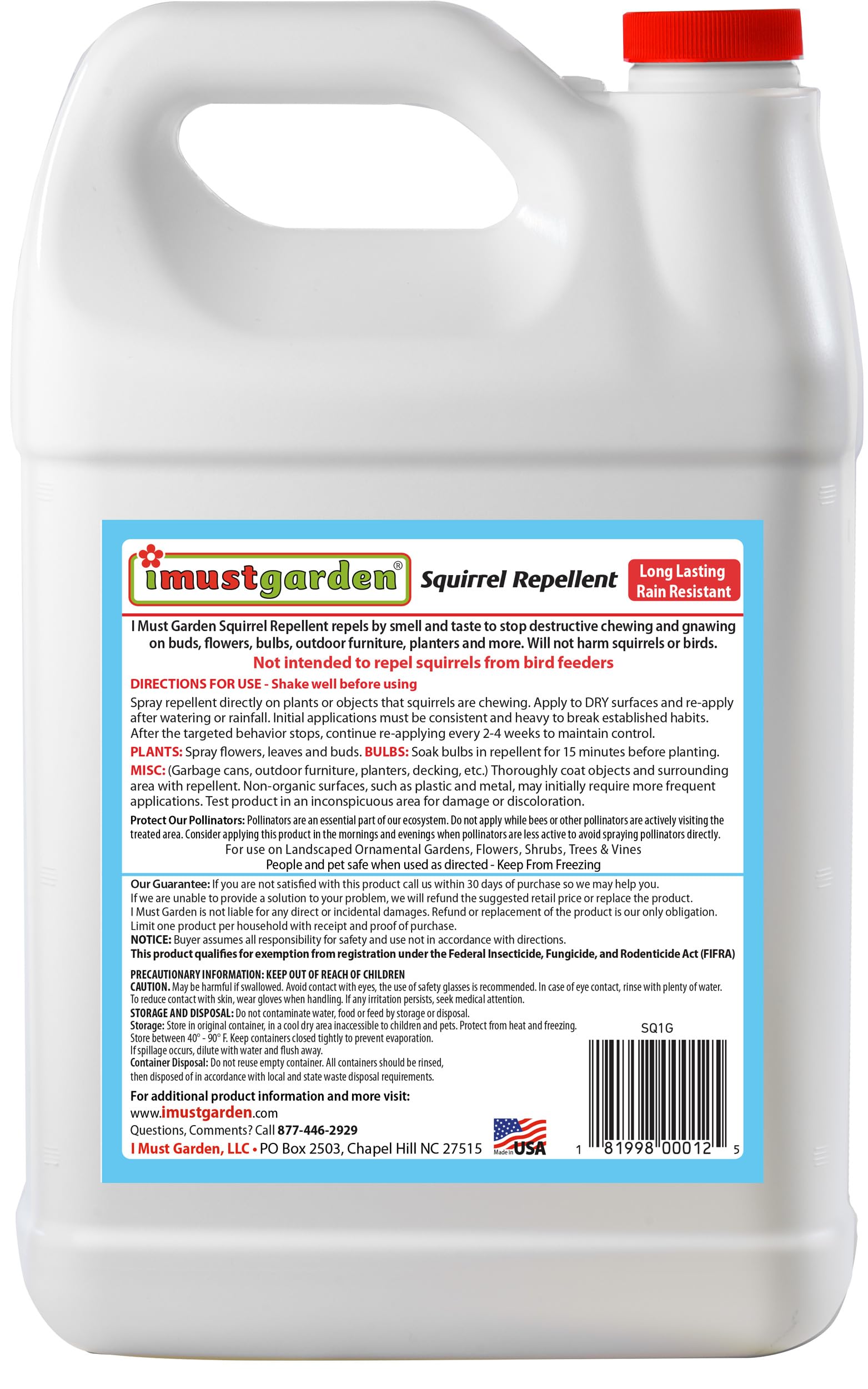 IMUSTGARDEN detalle de la etiqueta con instrucciones y beneficios, confianza visible