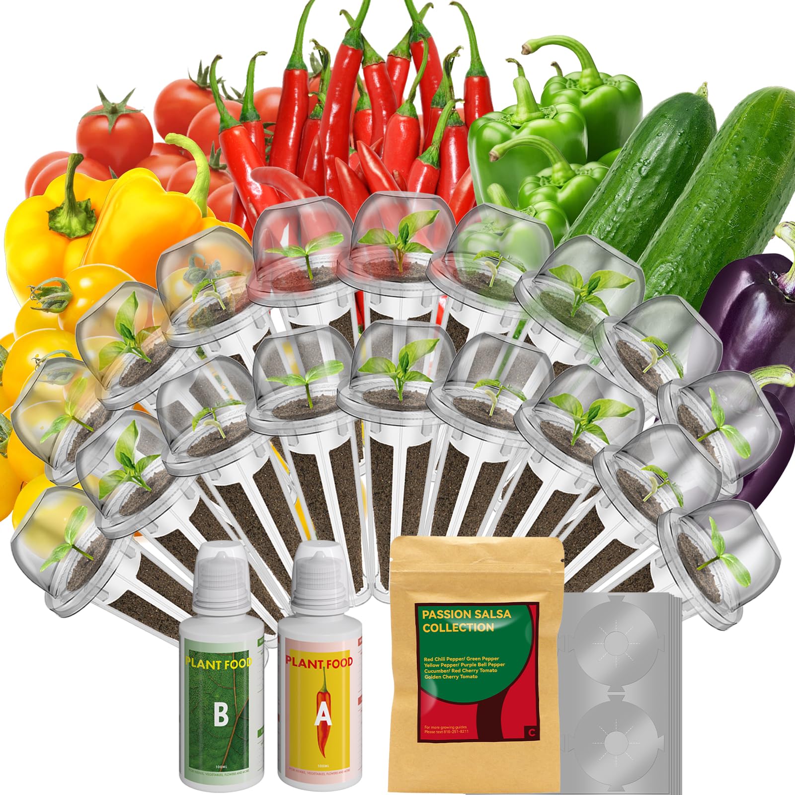 inbloom paquete frontal mostrando 18 pods y componentes, ideal para regalos