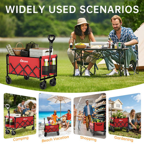 InBrave carrito plegado comparado con una maleta para ahorro espacial