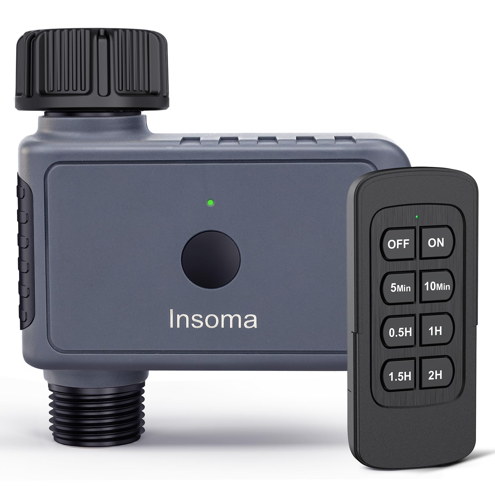 Insoma temporizador frontal mostrando pantalla y controles, facilita programación
