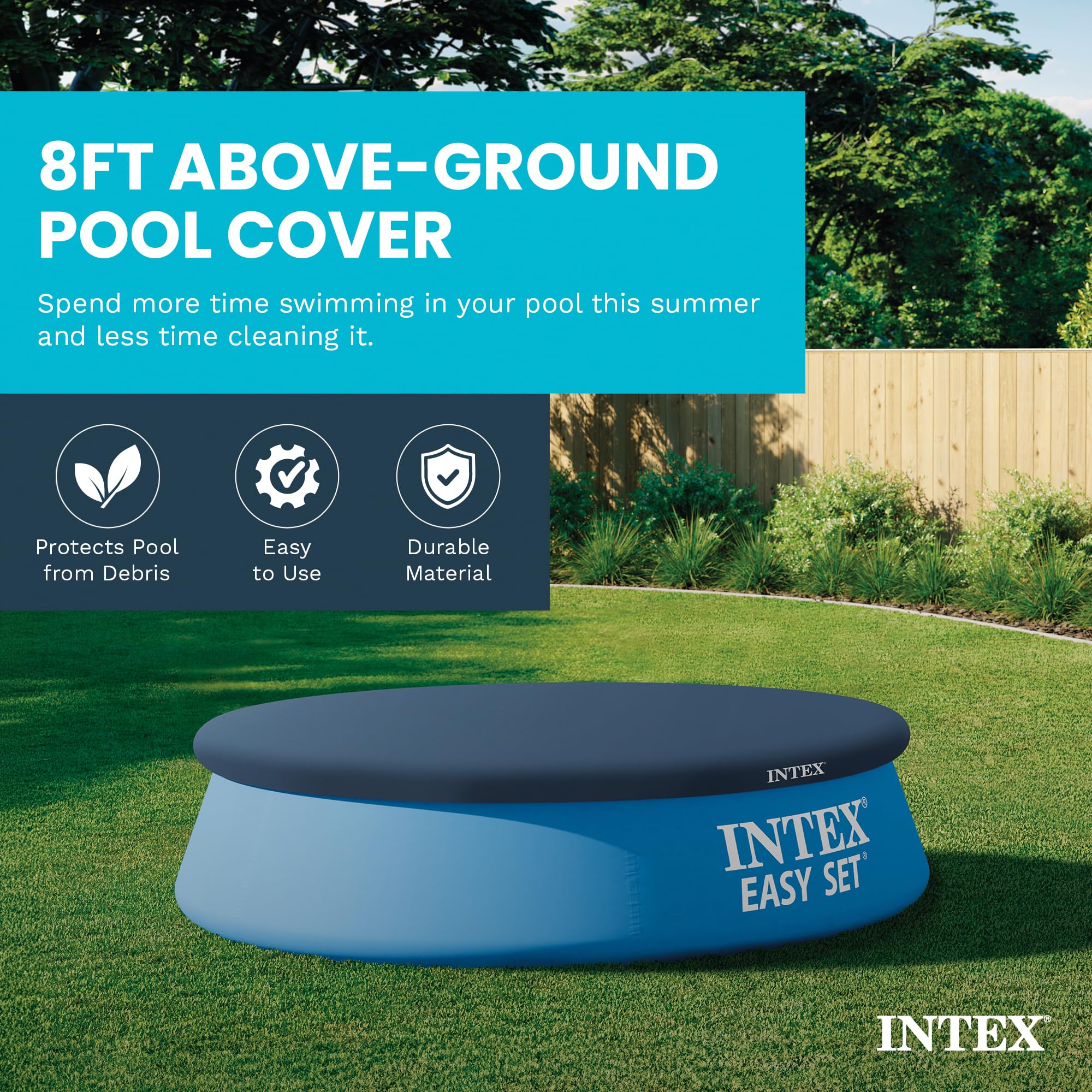 Intex cuerda incluida en dobladillo facilitando sujeción segura ante viento