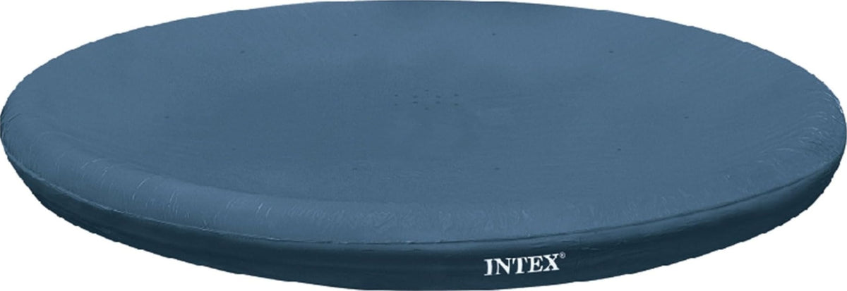 Intex cubierta 28020E frontal mostrando ajuste y sobreposición de 12 pulgadas