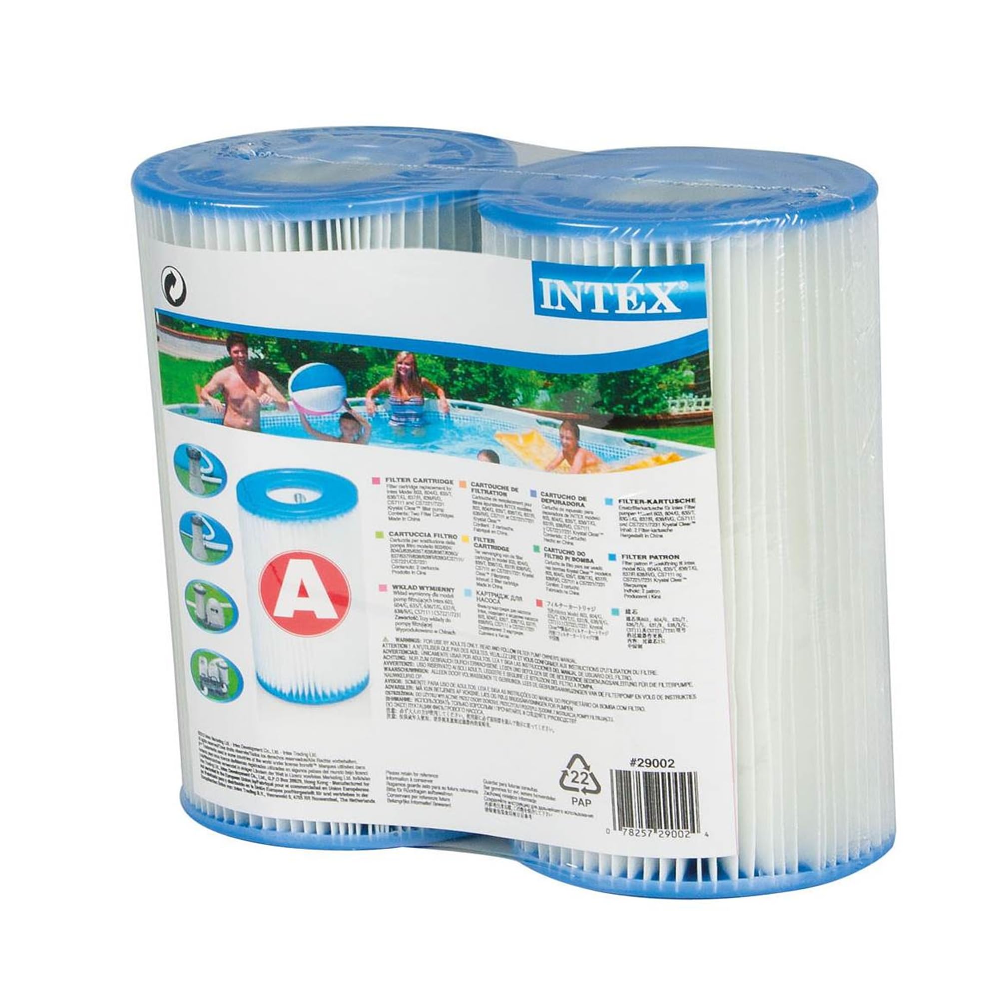 Intex detalle textura Dacron que facilita limpieza y filtrado eficaz