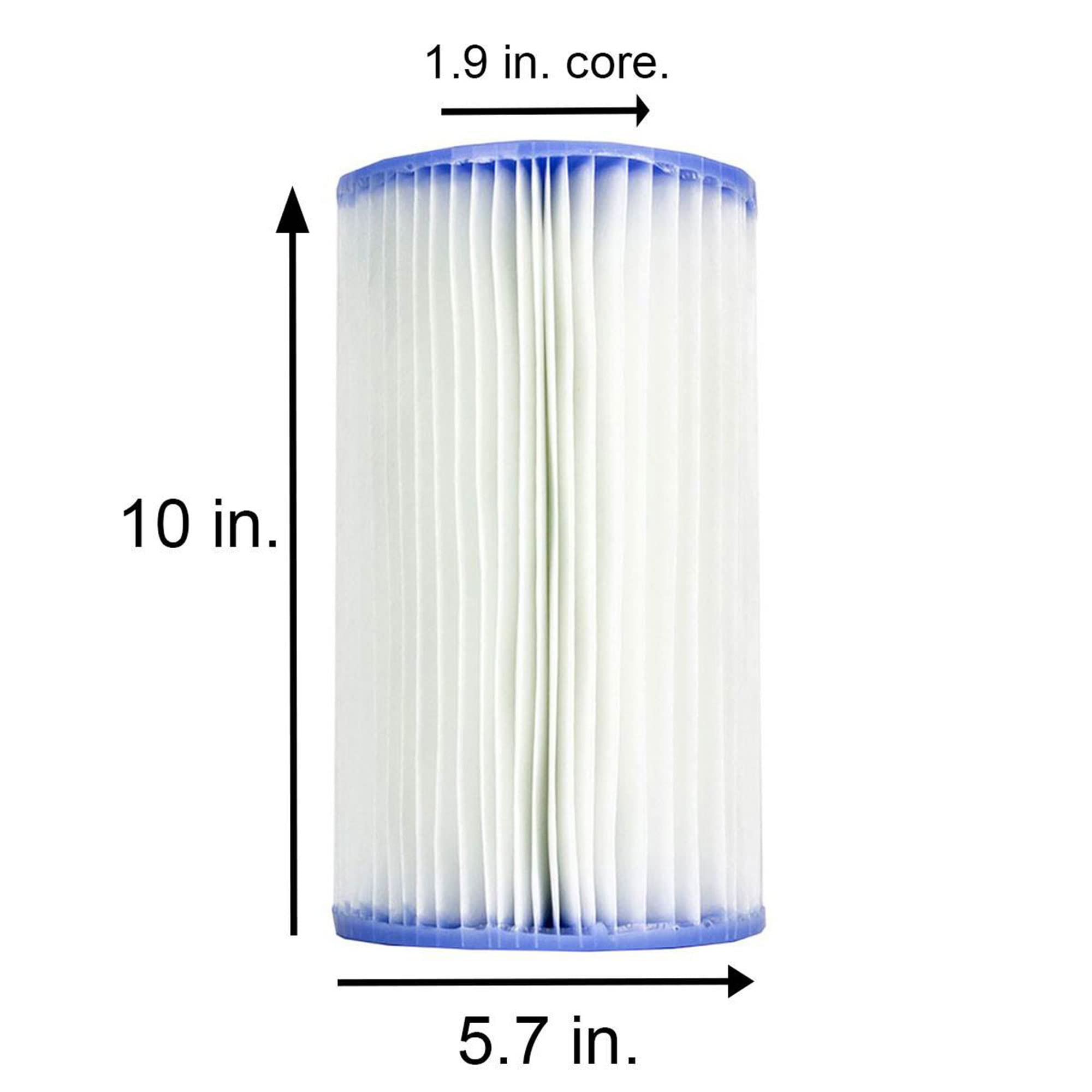 Intex cartucho etiqueta con medidas 10" x 5.75" y especificaciones claras
