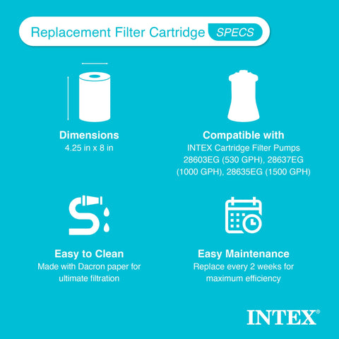 Intex cartucho instalado en la bomba para funcionamiento eficiente