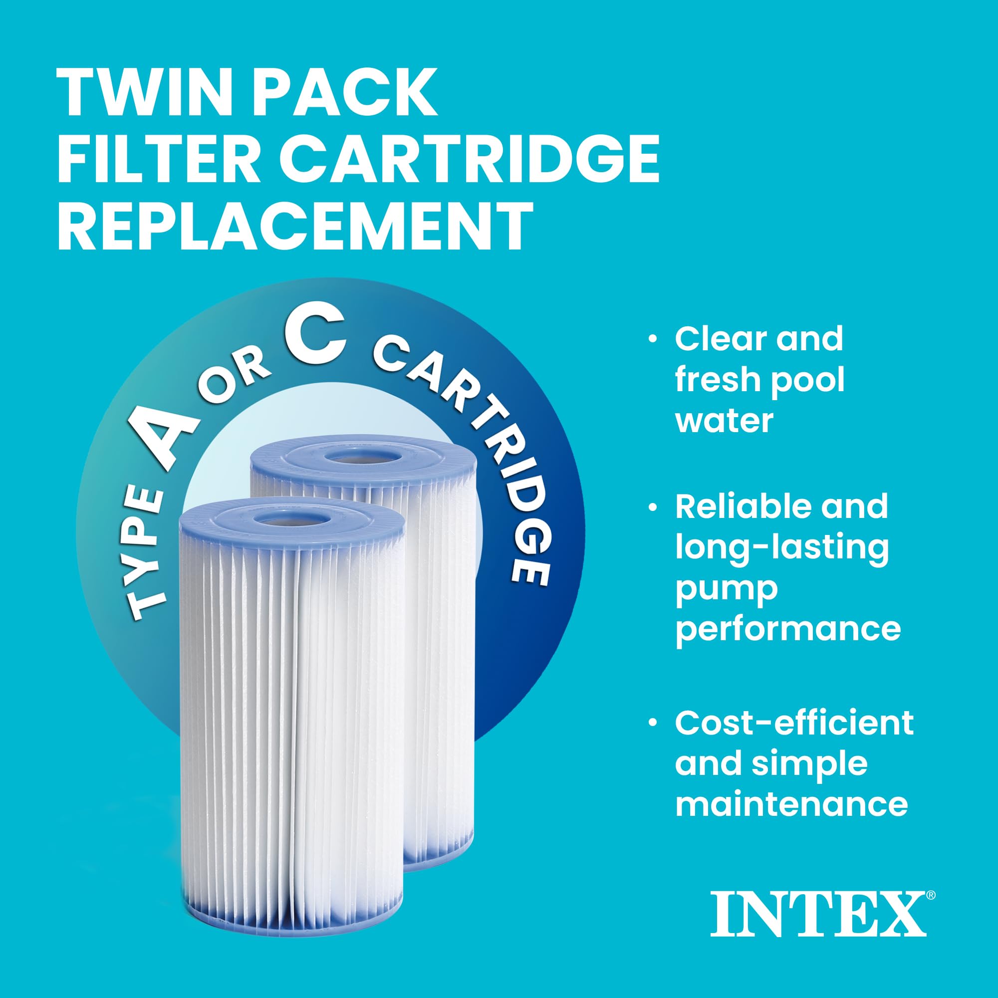 INTEX cartucho textura Dacron que filtra partículas para agua más limpia