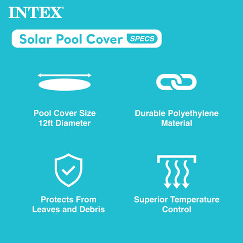 INTEX cubierta en uso sobre piscina demostrando reducción de evaporación