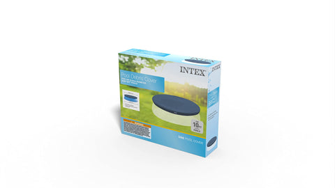 Intex cubierta colocada en piscina en uso que evita hojas y suciedad