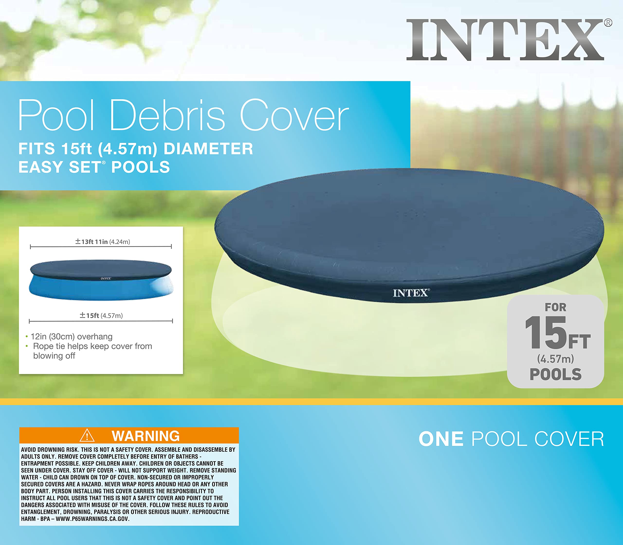 Intex cubierta instalada, mantiene la piscina limpia y lista