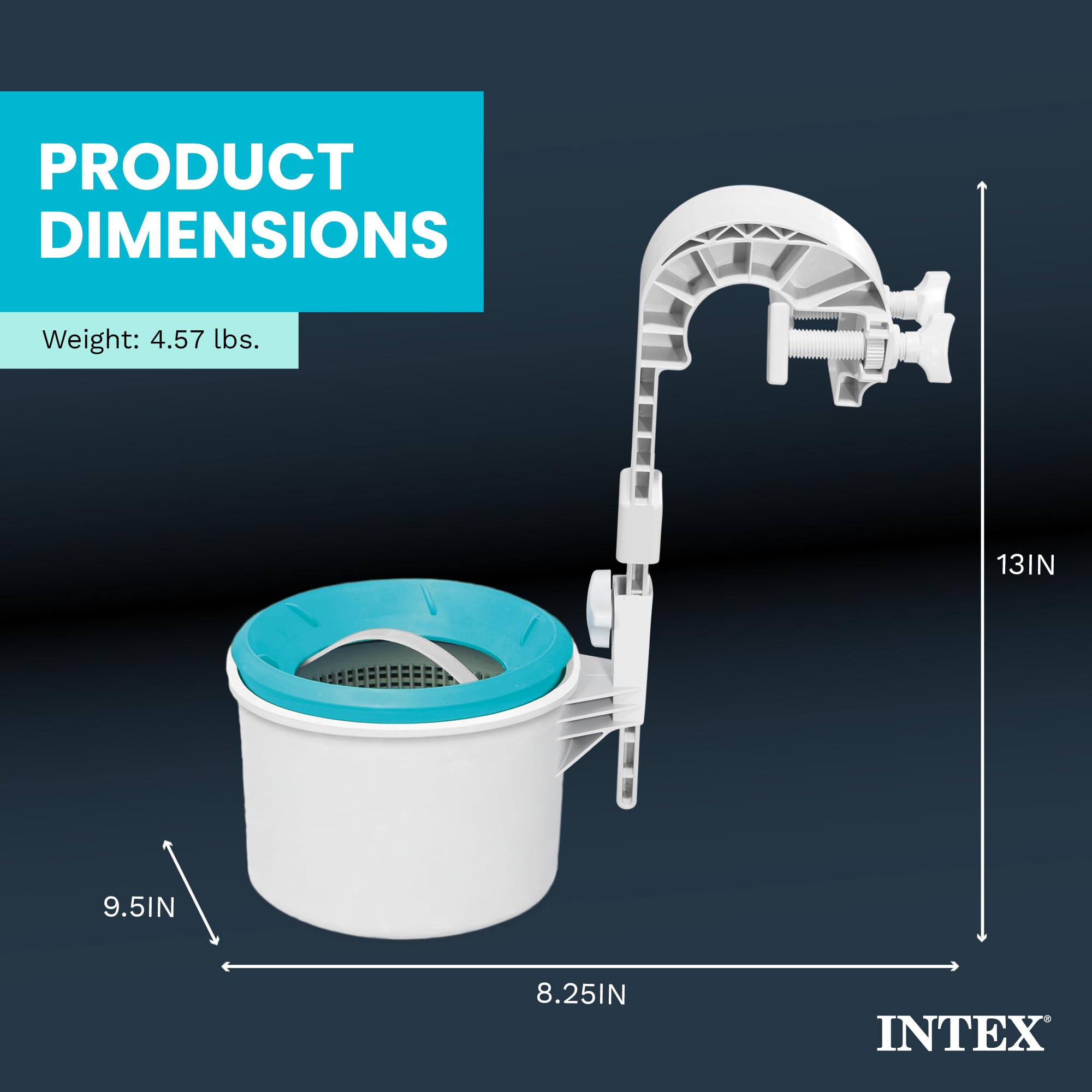 Intex vista lateral con soporte ajustable para fijación segura