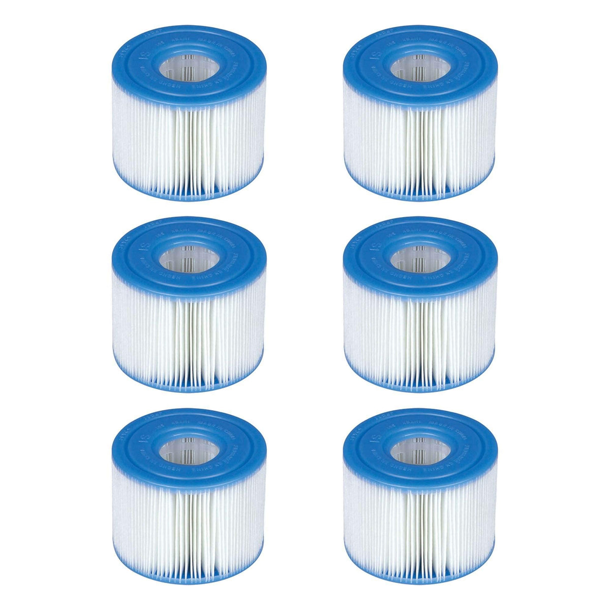 Intex filtro pack frontal mostrando 6 cartuchos, reposición rápida