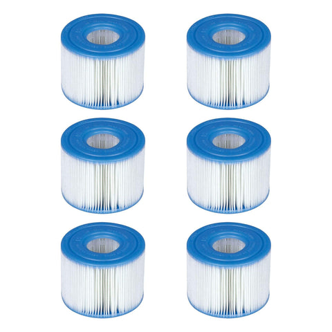 Intex filtro pack frontal mostrando 6 cartuchos, reposición rápida