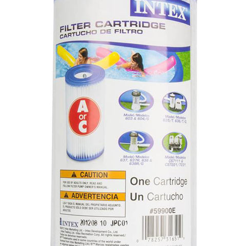 Intex cartucho instalado en bomba Krystal Clear demostrando fácil reemplazo