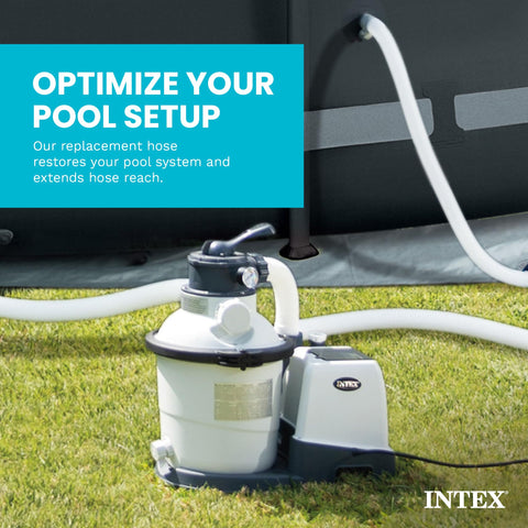 Intex manguera junto a regla para comparar tamaño y comprobar ajuste exacto