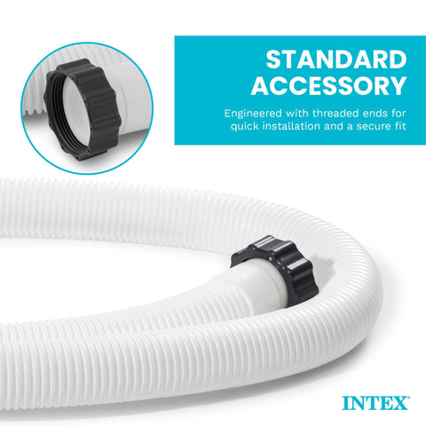 Intex manguera conectada a bomba demostrando compatibilidad y flujo eficiente