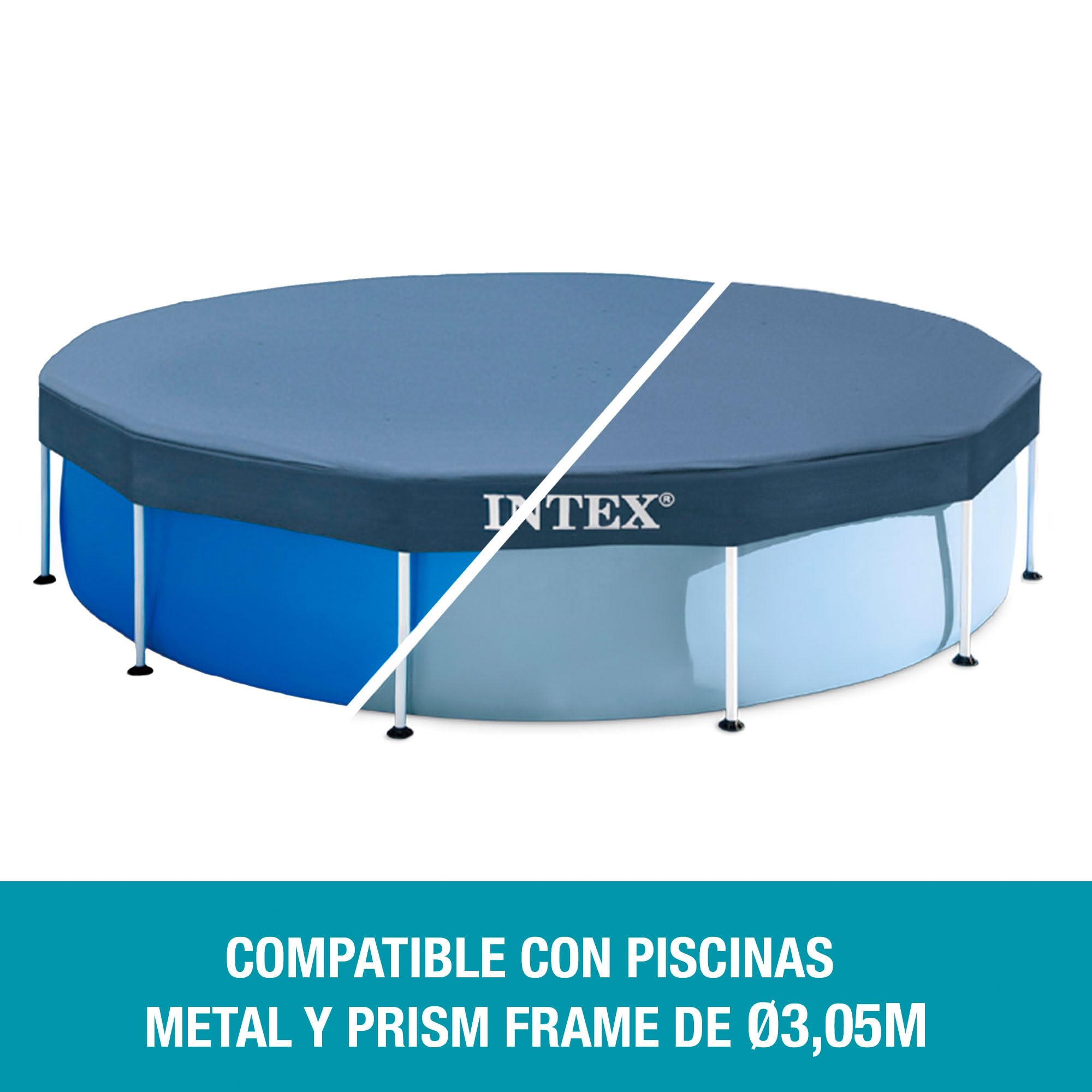 Intex detalle del orificio de drenaje evitando acumulación de agua