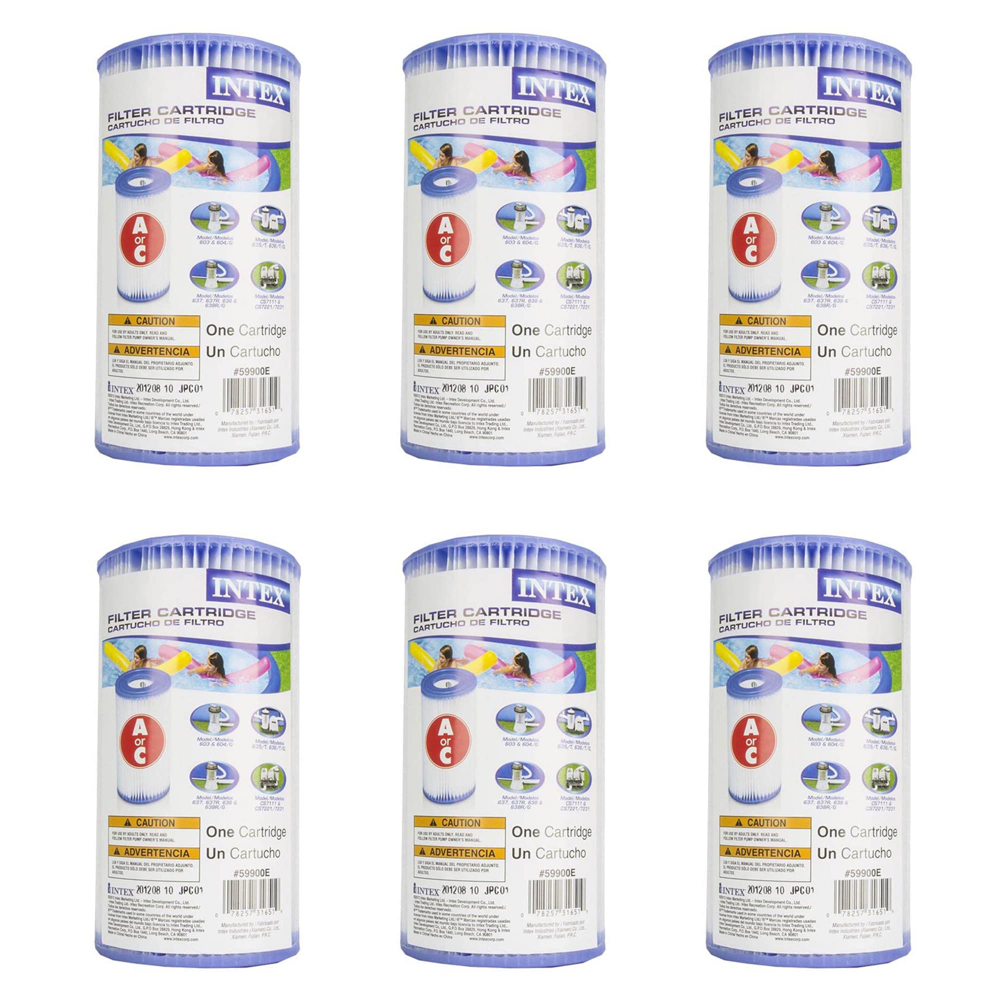 Intex empaque frontal del pack de 6 cartuchos mostrando compatibilidad y ahorro