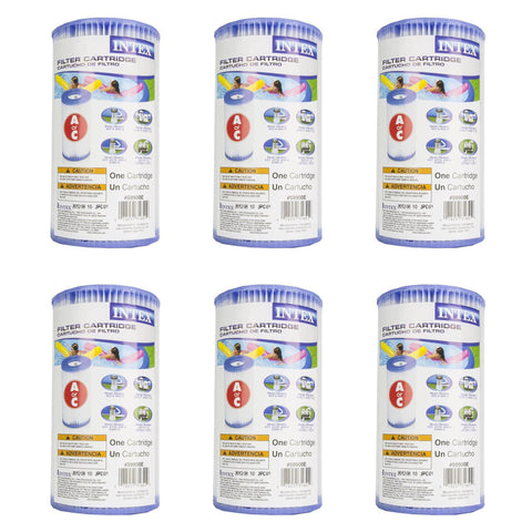 Intex empaque frontal del pack de 6 cartuchos mostrando compatibilidad y ahorro