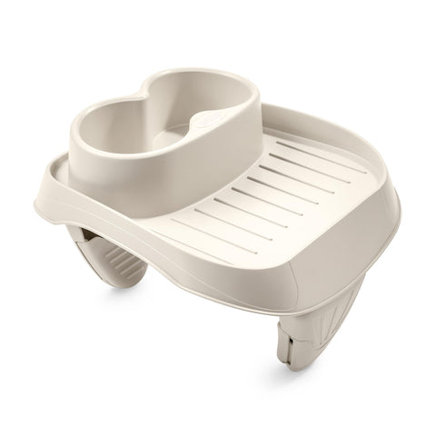 Intex portavasos frontal fijado al spa muestra alcance cómodo