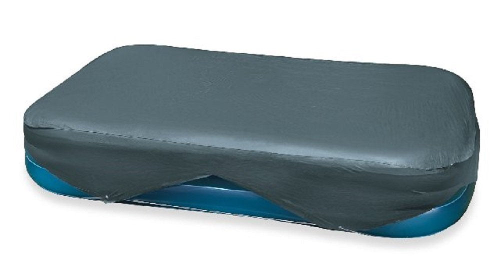 Intex cubierta frontal azul protegiendo piscina y facilitando mantenimiento
