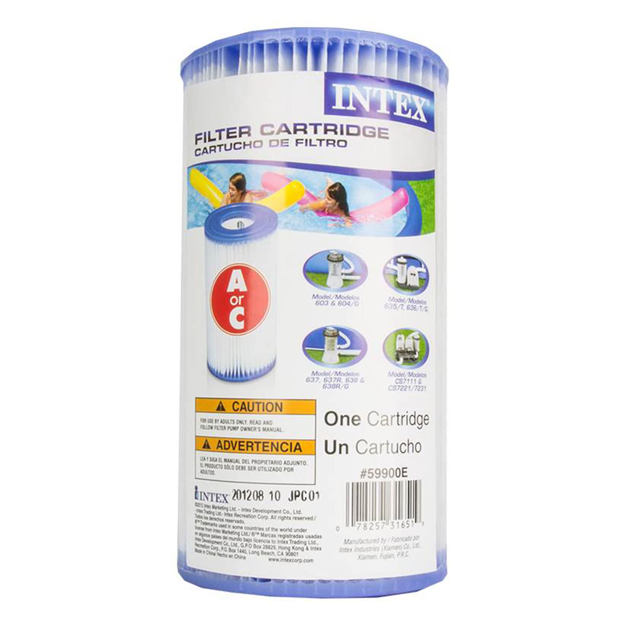 Intex detalle del medio filtrante que muestra plegado y retención de suciedad