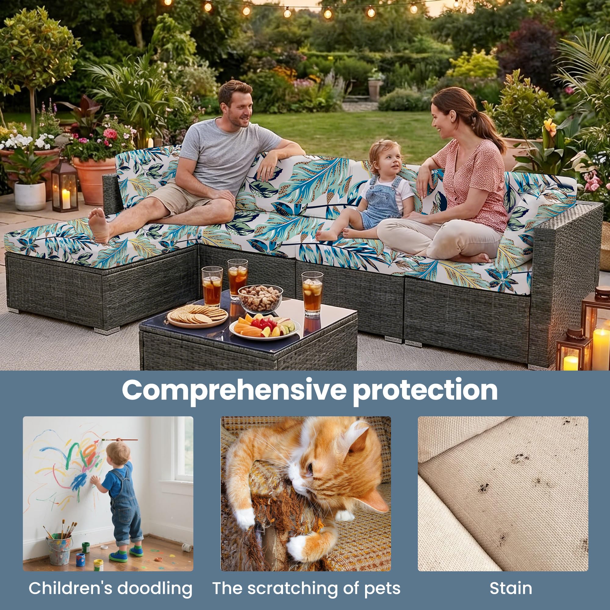 IntoBox cojines en terraza decorada mejorando estilo y protección