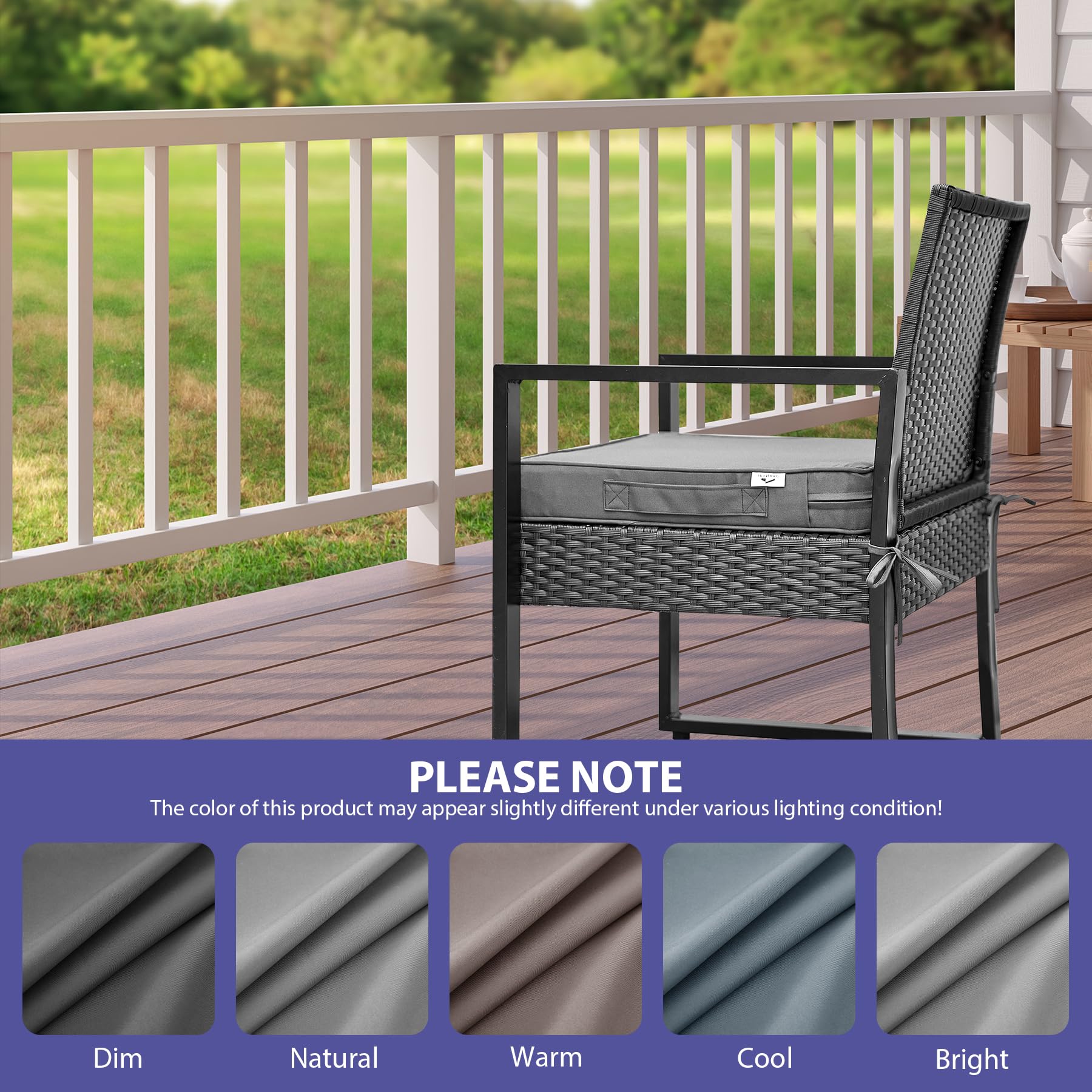 IPYNBAP cojines en terraza gris, estética profesional y resistente