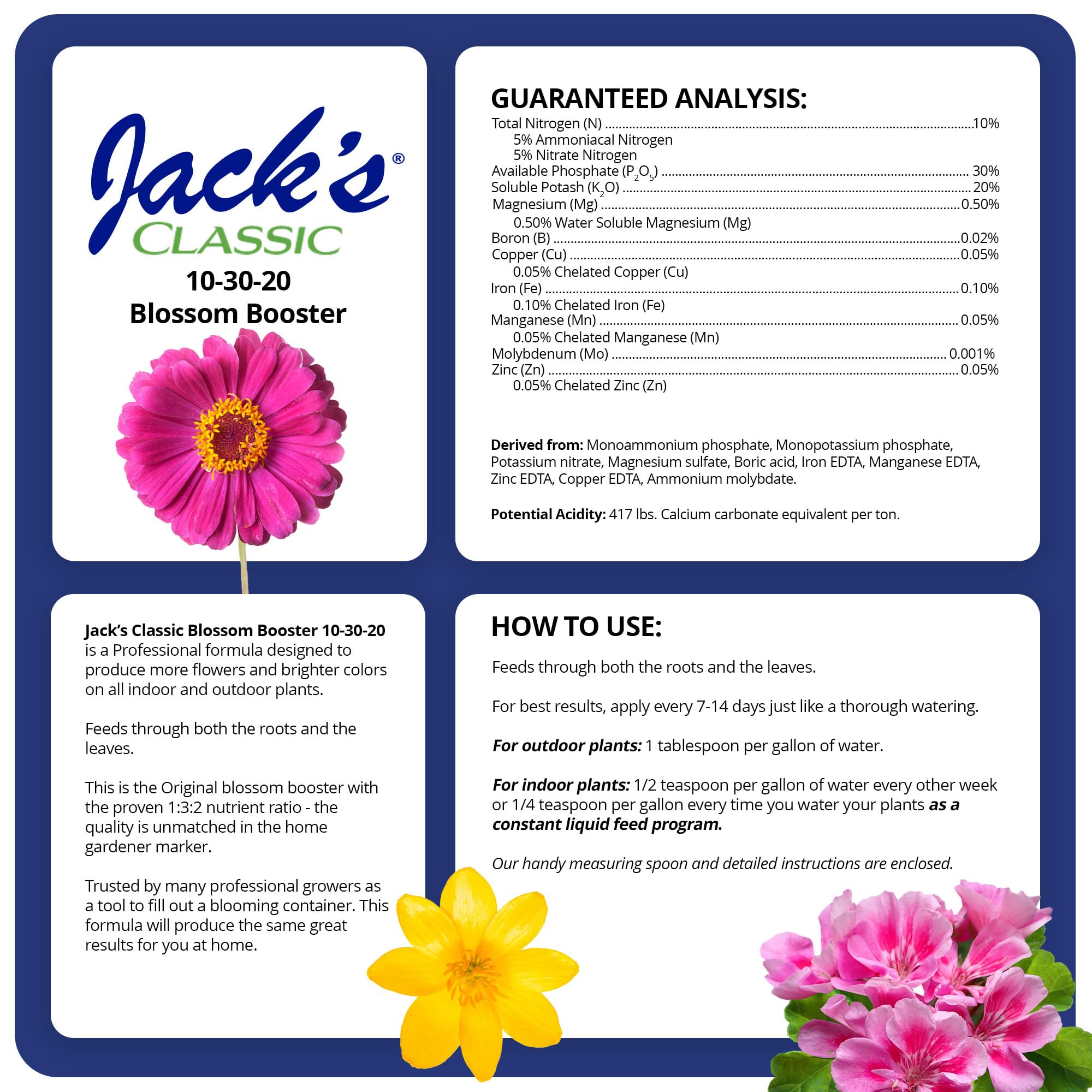 Jack's Classic detalle del polvo soluble que facilita preparar soluciones concentradas