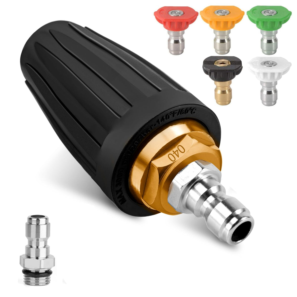 JANSAMN kit turbo tip frontal mostrando todas las piezas y beneficio versátil