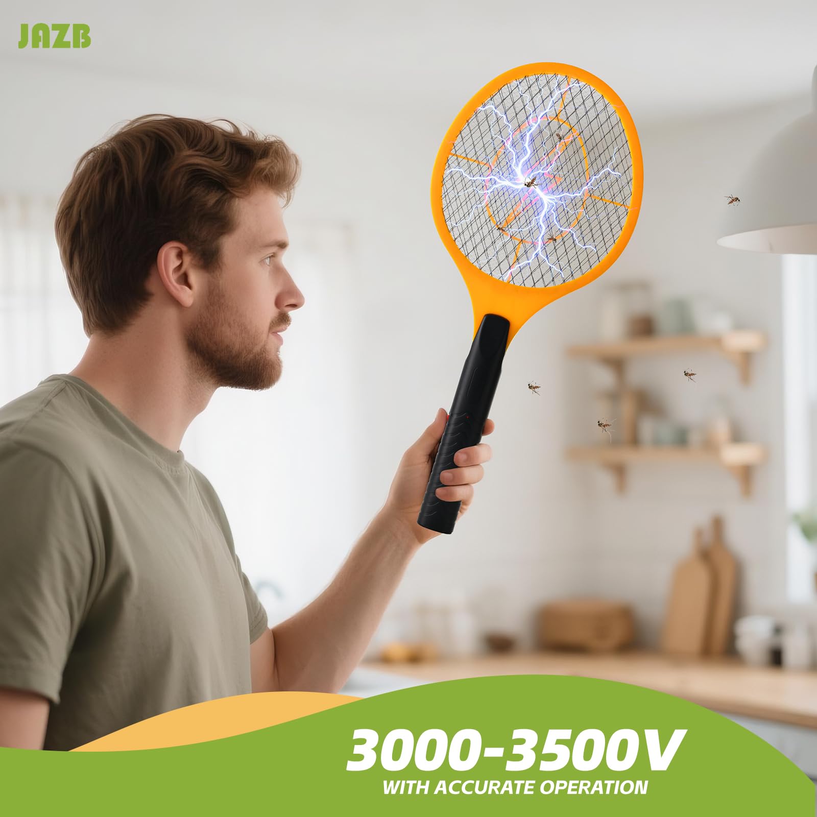 Jazb comparación de tamaño con mano, diseño compacto y portátil