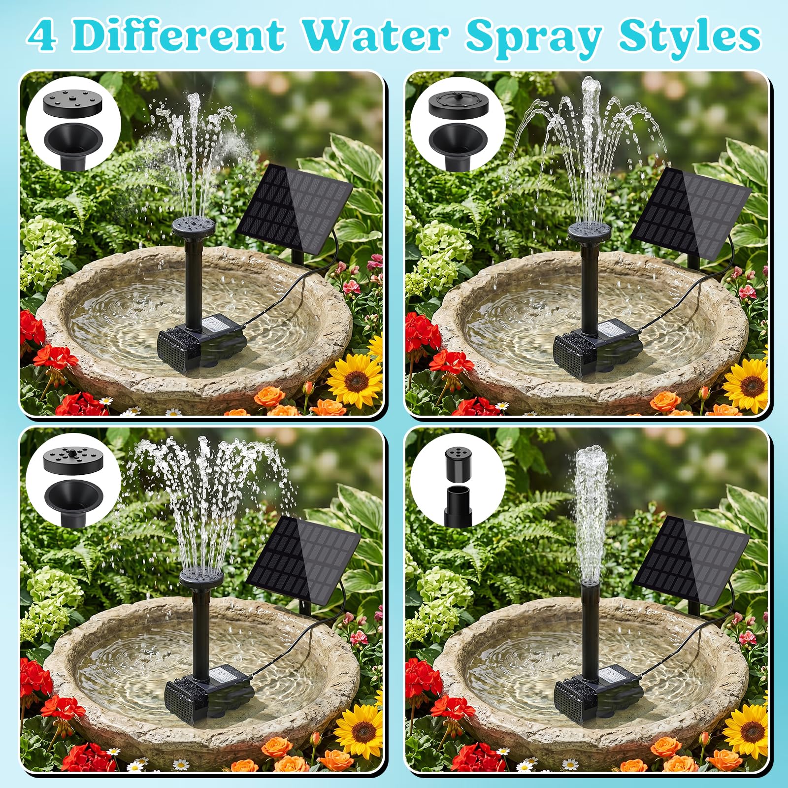 Jbobbju conjunto de cuatro boquillas para varios chorros decorativos