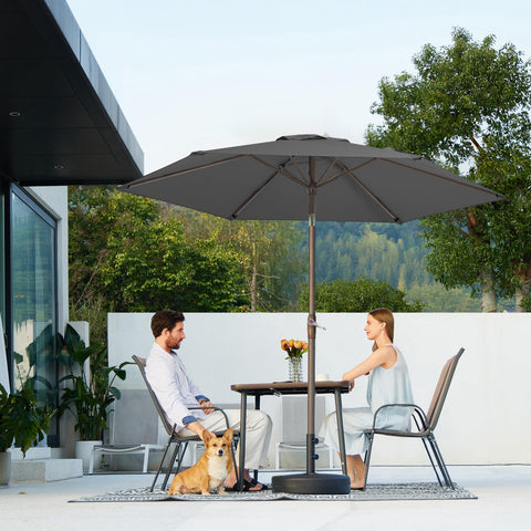 JEAREY escena de terraza con sombrilla integrando decoración exterior