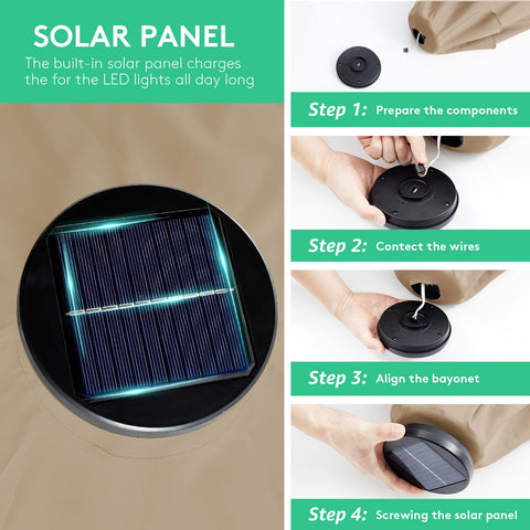 JEAREY panel solar integrado que carga luces LED eficientemente