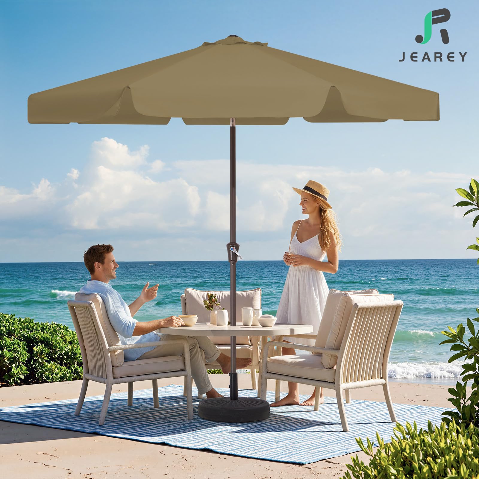 JEAREY detalle de la tela y valance elegante que aumenta sombra