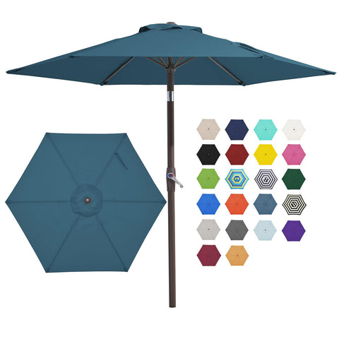 JEAREY vista frontal del parasol lake blue ofreciendo sombra amplia
