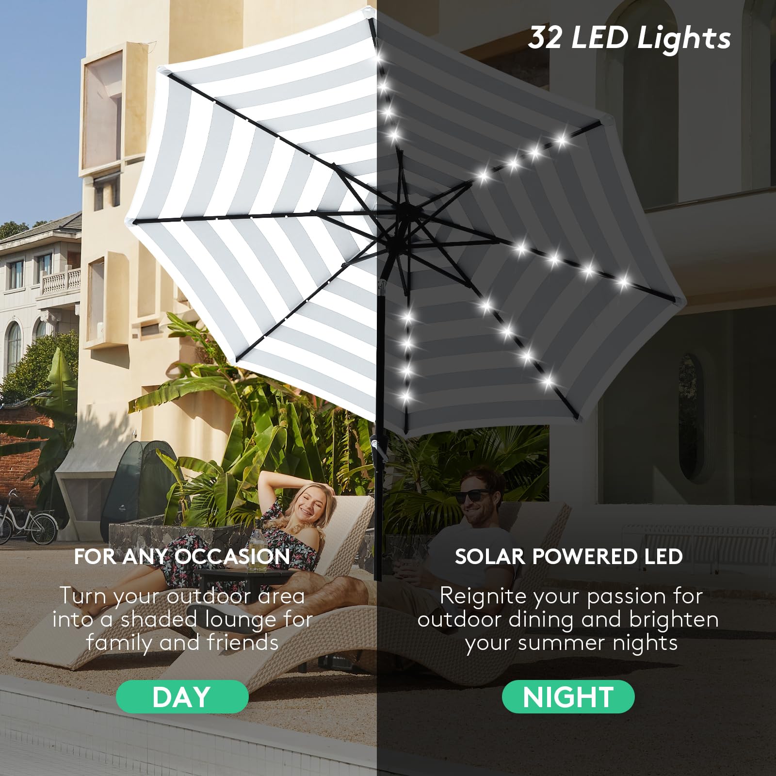 JEAREY luces LED encendidas creando ambiente nocturno agradable