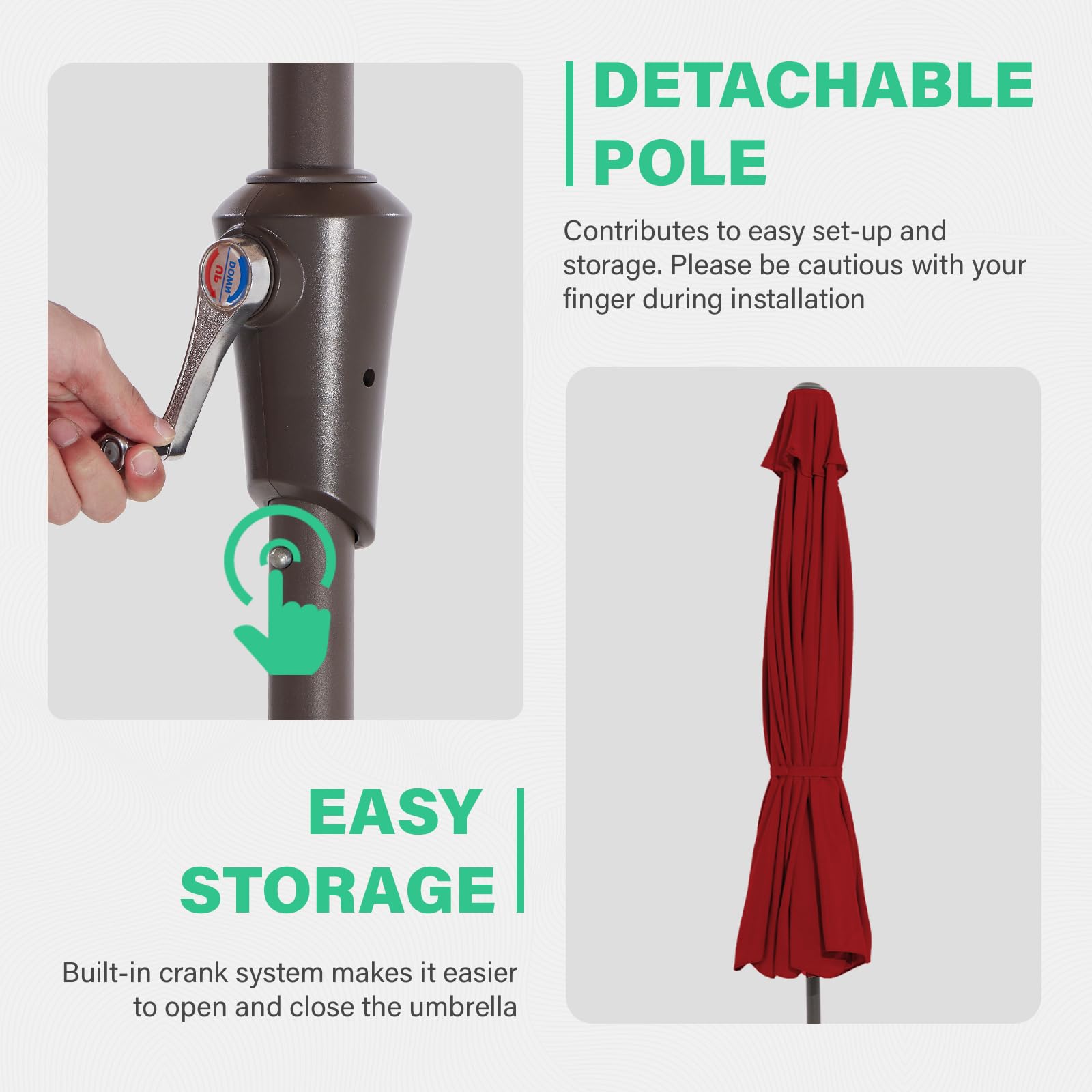 JEAREY poste con recubrimiento en polvo resistente a la corrosión, soporte firme