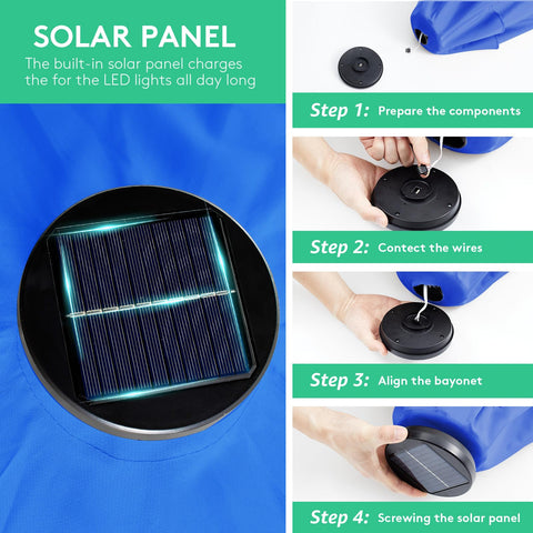 JEAREY panel solar superior que recarga las luces LED sin cables