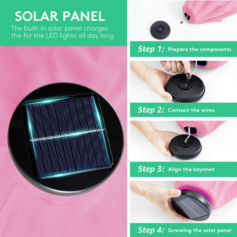 JEAREY panel solar integrado cargando las luces LED
