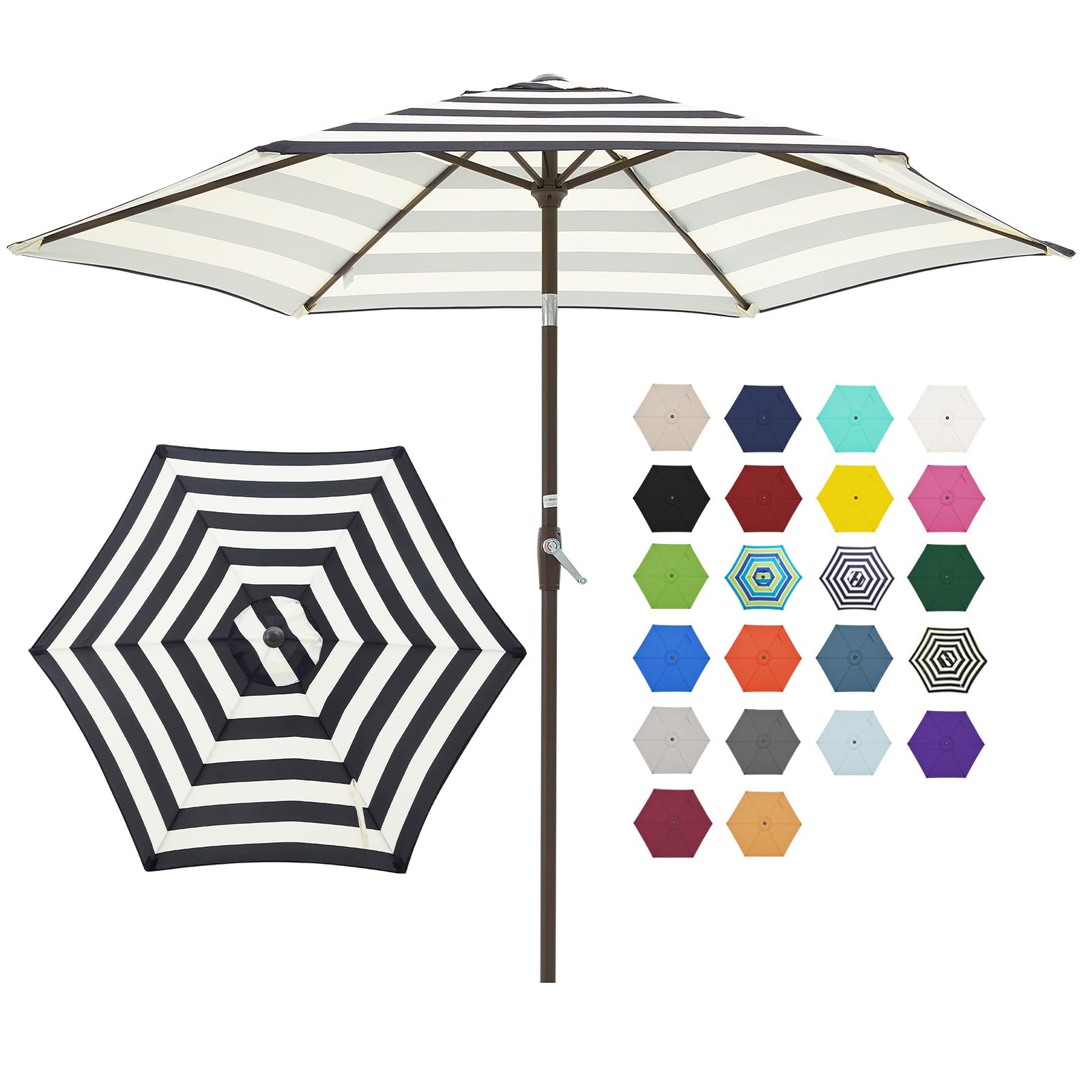 JEAREY parasol frontal beige negro mostrando sombra amplia